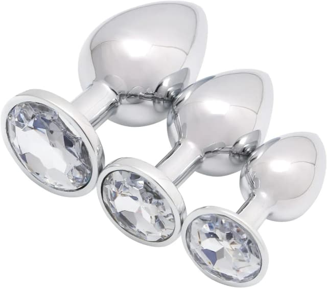 Jewelled Secret Butt Plug Silver-Large image