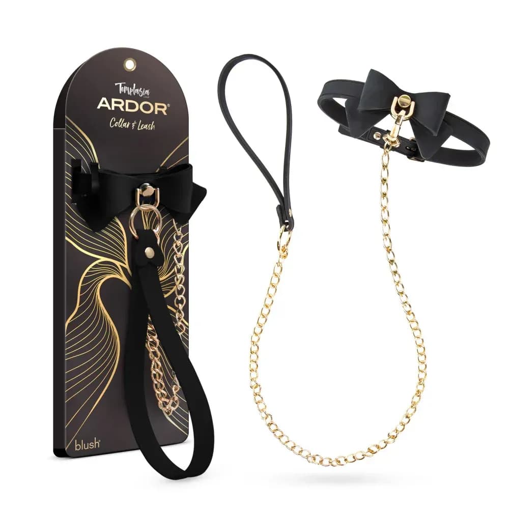 Temptasia® Ardor® - Collar & Leash - Black with Bow