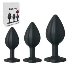 BUTT PLUG 3 PIECE RELIEF RED image