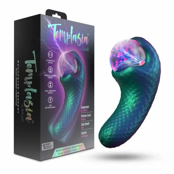 Temptasia By Blush®| Enchanted Serpent Pulse Vibrator With Mystical Plasma Globe - Dark Millenia image