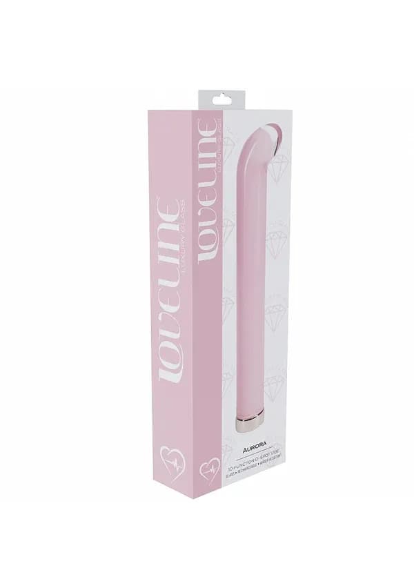 Loveline - Aurora - 6.3" G-Spot Vibrator - Glass - Pink image