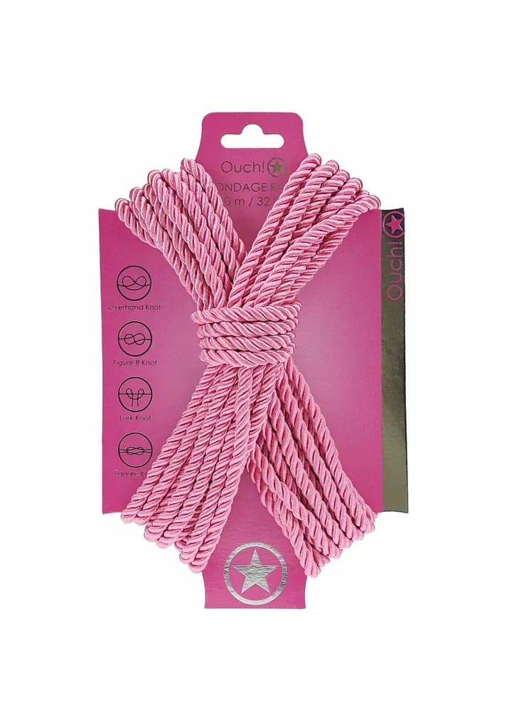 Ouch! Bondage Rope - 10 Meter - Nylon - Pink