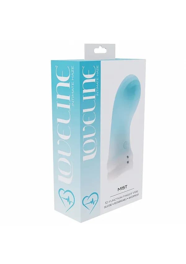 Loveline - Mist -Blue- 10 function finger Vibe - Silicone - Rechargeable - Waterproof image