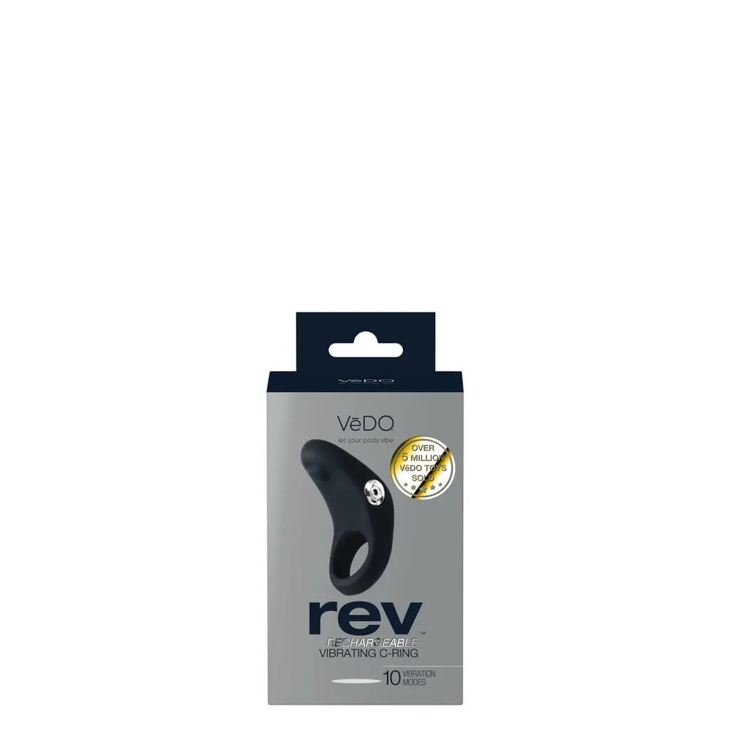 Rev Rechargeable C-Ring With Targeted Pleasure Point -Black- Vedo